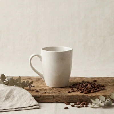 Kubek ceramiczny BIAŁY minimalistyczny do kawy herbaty nowoczesny 350 ml
