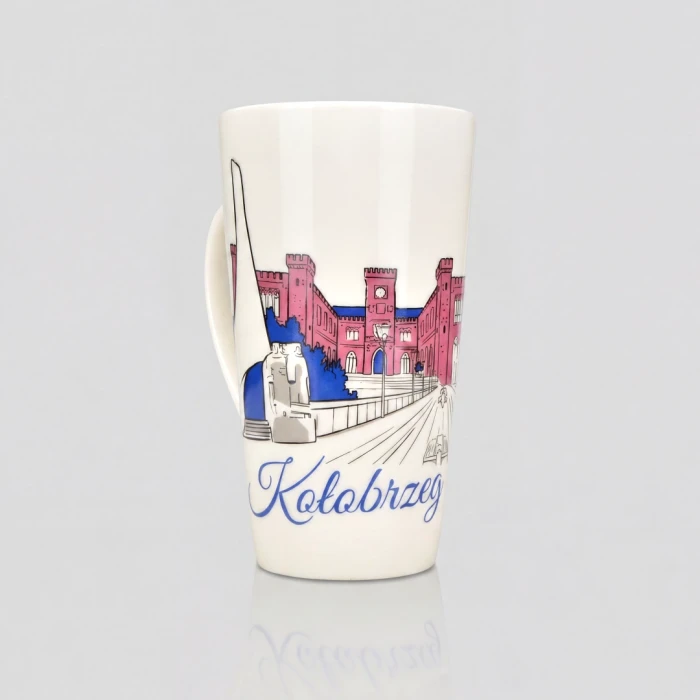 Kubek KOŁOBRZEG ceramiczny DUŻY nadmorski prezent pamiątka znad morza 450 ml