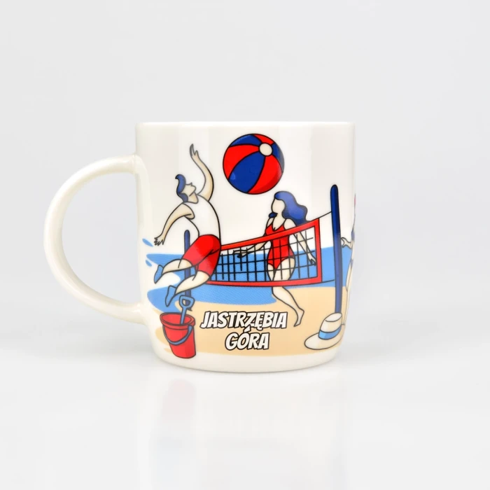 Kubek JASTRZĘBIA GÓRA ceramiczny nadmorski prezent pamiątka plaża 370 ml