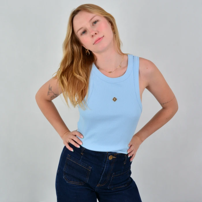 Tank top damski ONE SIZE niebieski