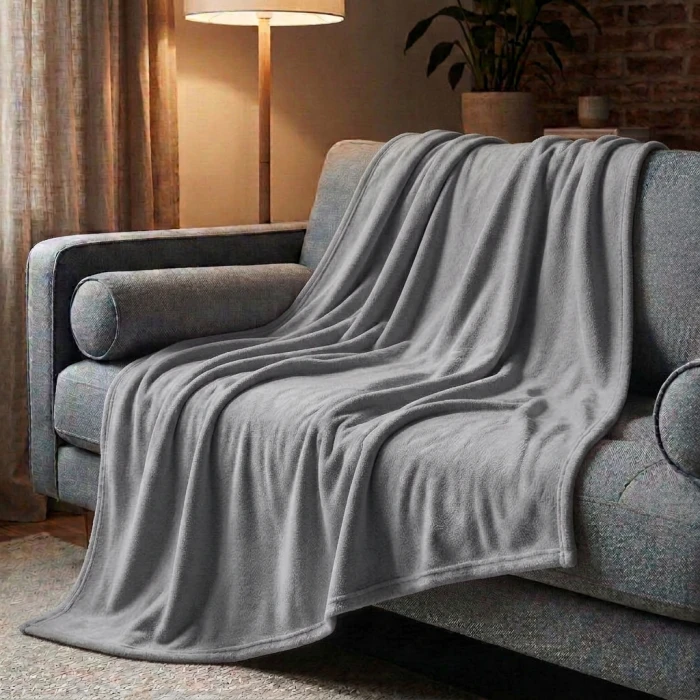 Koc polarowy szary 150 x 200 cm