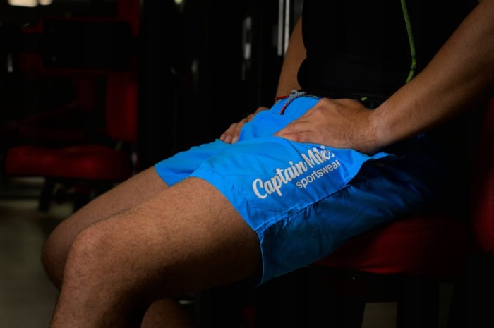 Szorty spodenki męskie niebieskie sportowe szybkoschnące Captain Mike